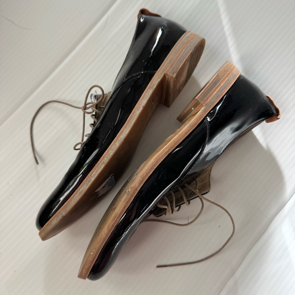 AGL attilio giusti leombruni Black Patent Leather oxfords size 8.5 US - Picture 3 of 10
